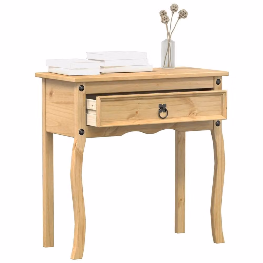 Berkfield Home Beautiful Corona Console Table in Light Tan Solid Pine W/D/H: 73 x 35 x 73 cm – 1