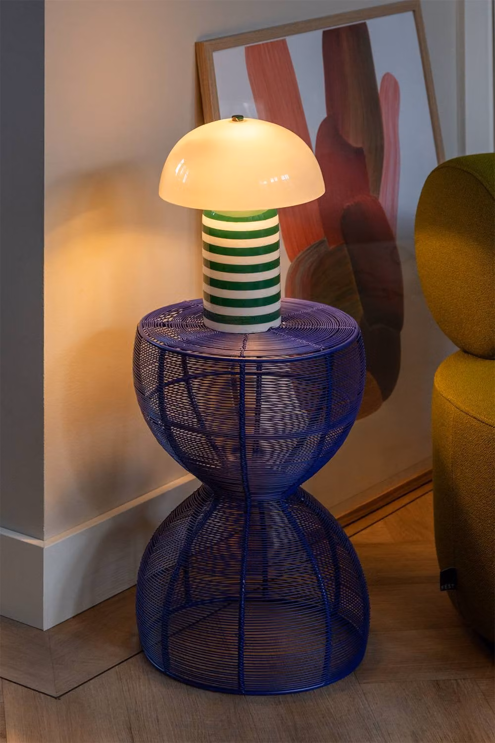PRESENT TIME Leitmotiv Cuerda Doble Iron Side Table in Cobalt Blue – 2