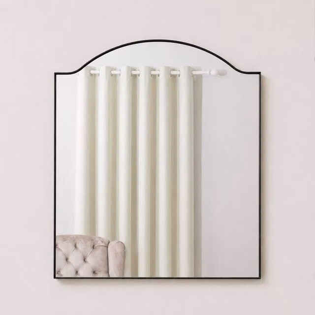 Melody Maison Vintage Black Metal Framed Wall Mirror W: 50 cm, H: 65 cm