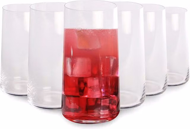Maison & White Set of 6 Transparent Crystal Water Glasses