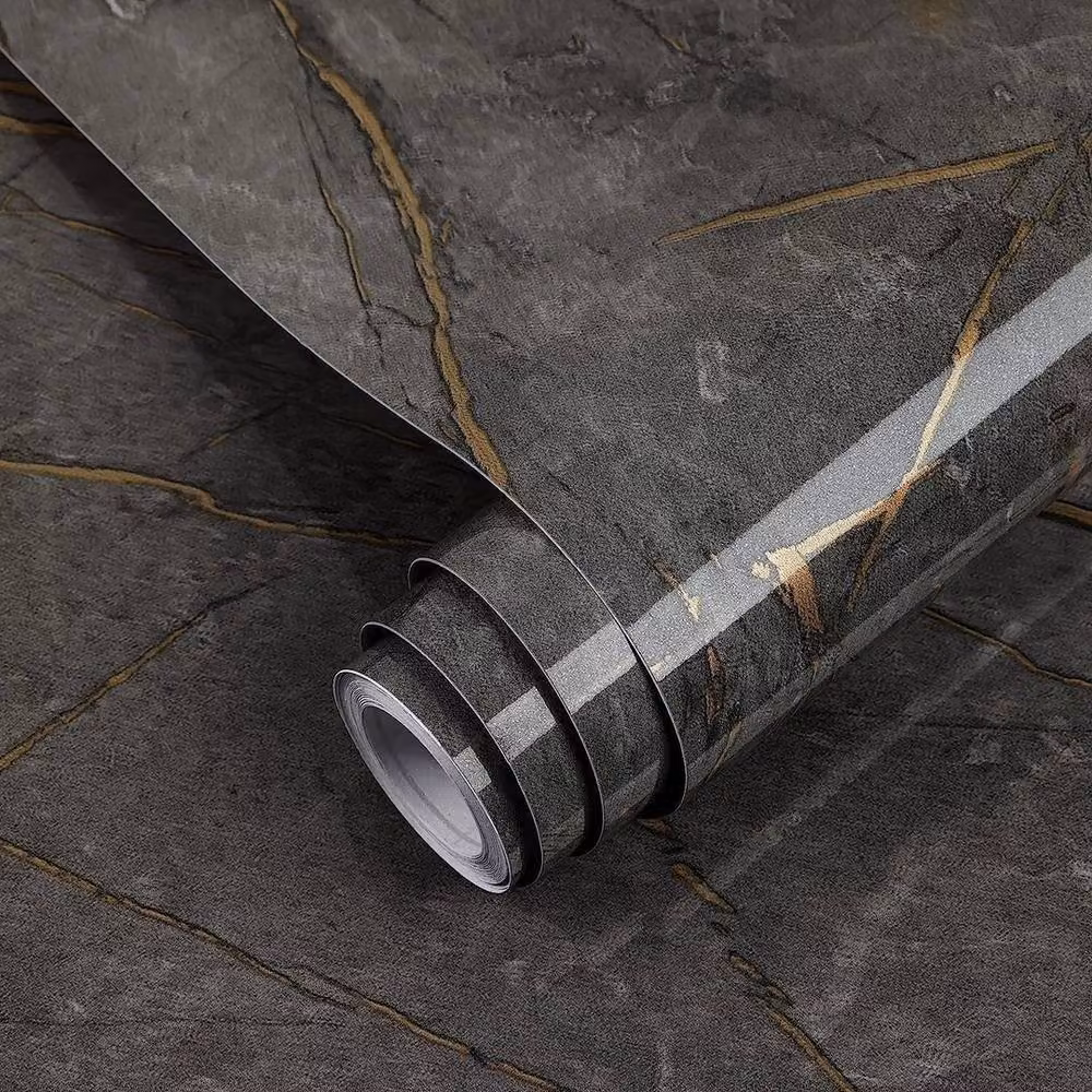 NESTLUNE Grey Sticky Back Vinyl Film for Worktops and Cupboard Doors, W: 100 cm, H: 15 cm – 3