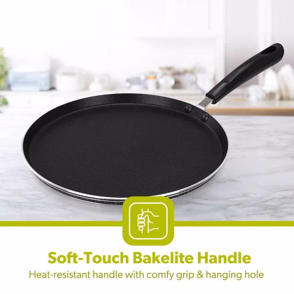 Pawnora Non-Stick Ceramic Crepe Pan and Dosa Tawa in Black – 2