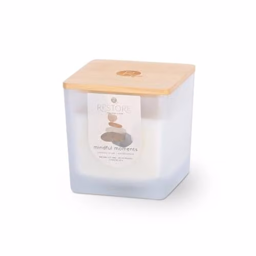 Heart and Home Restore Large Luxury Soy Blend Candle in Mindful Moments, White