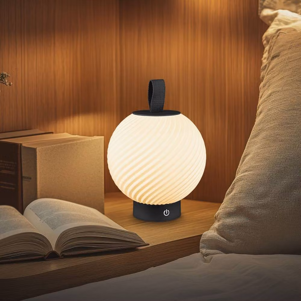 Briloner Black Rechargeable Dimmable LED Table Lamp with Touch Control and Warm White Light, IP44 Rated, H 25 cm x W 18 cm – 7