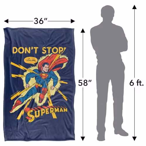 Warner Bros. Superman It Tickles Super Soft Fleece Throw Blanket for Children, Multicolour – 4