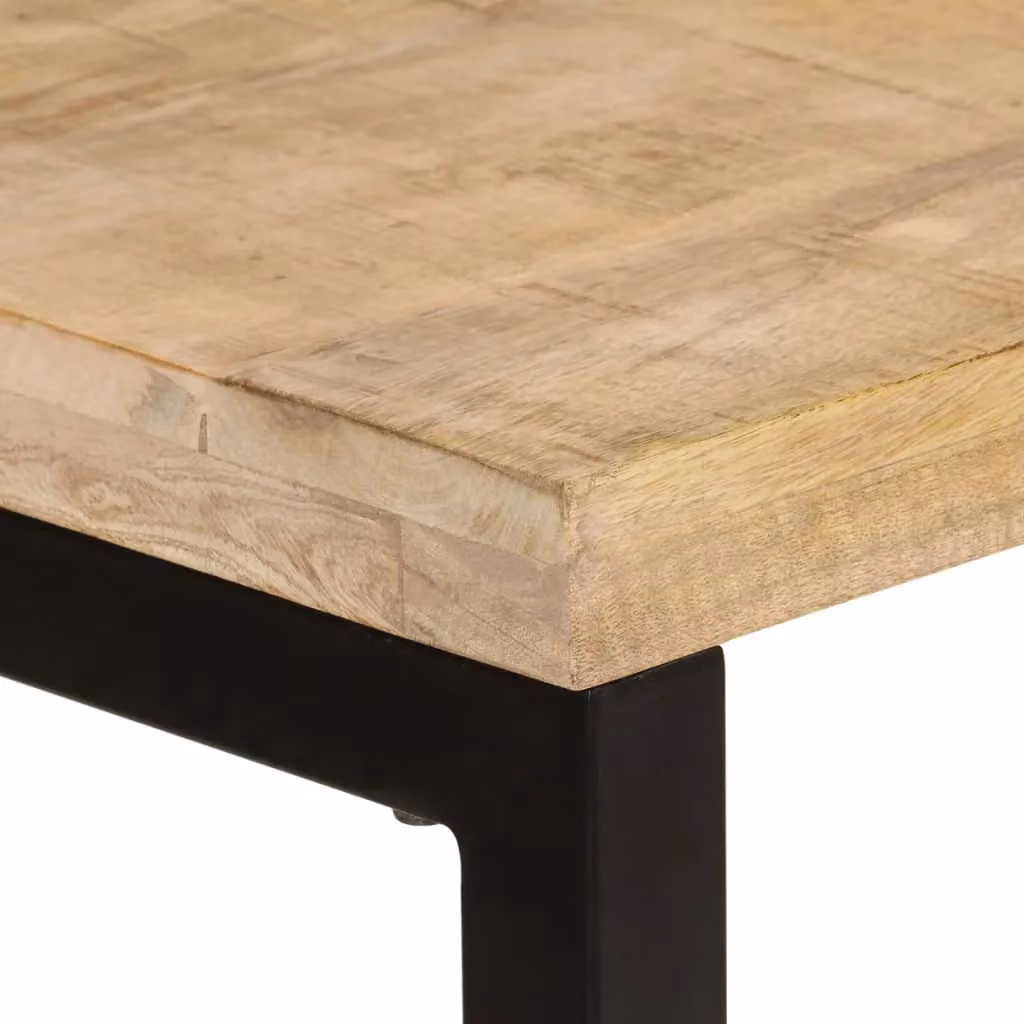 Berkfield Home Rectangular Mango Wood Dining Table in Brown, W/D/H: 110 x 50 x 76 cm – 4