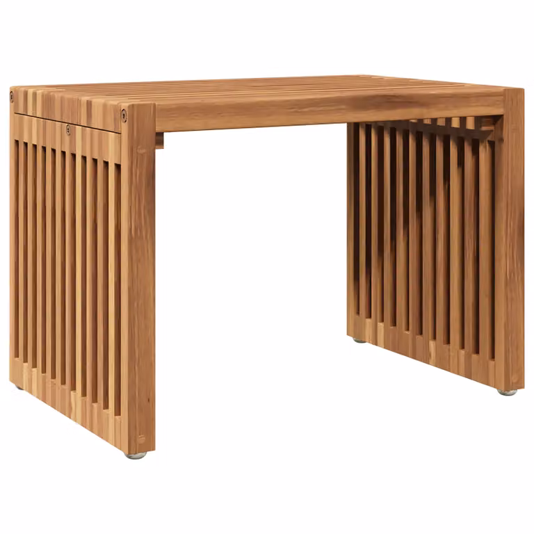 Berkfield Home Modern Oiled Teak Garden Side Table, Brown, W: 50 cm, D: 32.5 cm, H: 35 cm