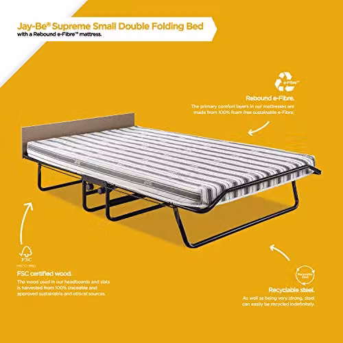 Jay-Be Supreme Small Double Folding Bed with Black Foam Comfort Mattress – 2
