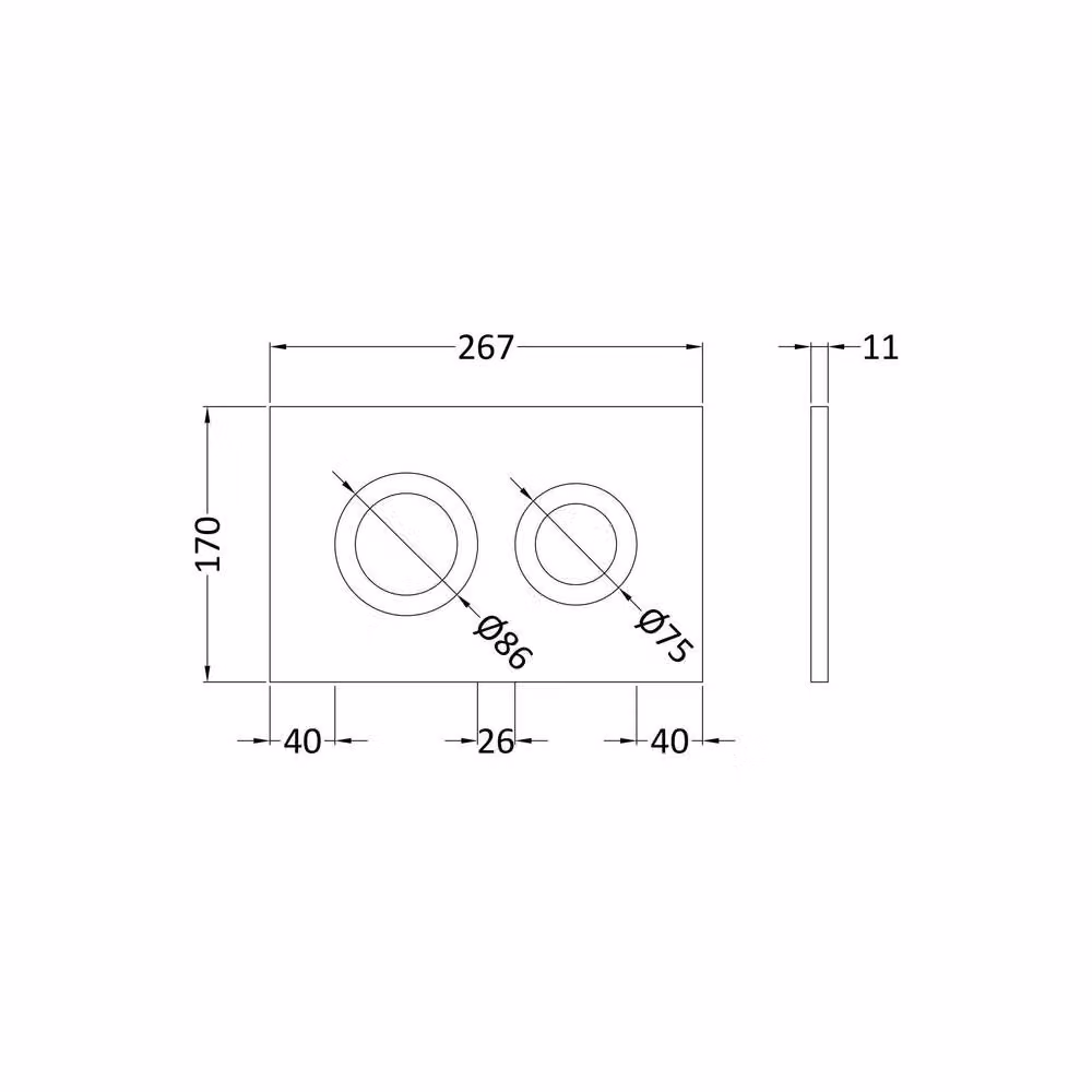 Balterley Round Dual Flush Push Button Cistern Plate in Silver Chrome – 2