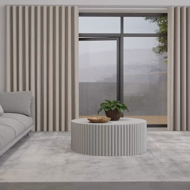 Terrys Toma Made to Measure Wave Blackout Fabric Curtain in Beige