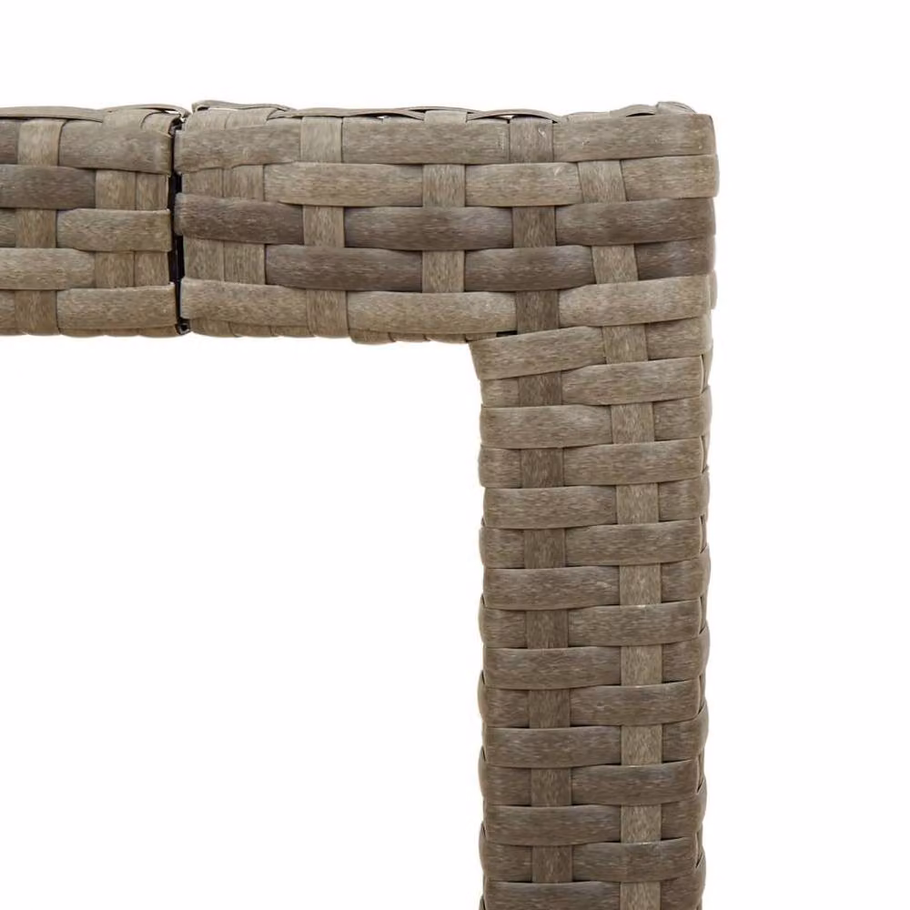 Berkfield Home Grey Poly Rattan Garden Table with Glass Top, W: 150 cm, D: 90 cm, H: 75 cm – 5