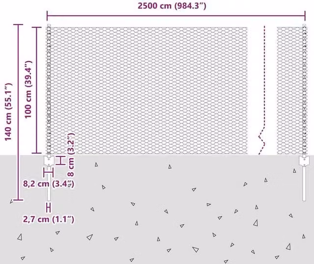 vidaXL Green Steel Garden Fence Set of 2