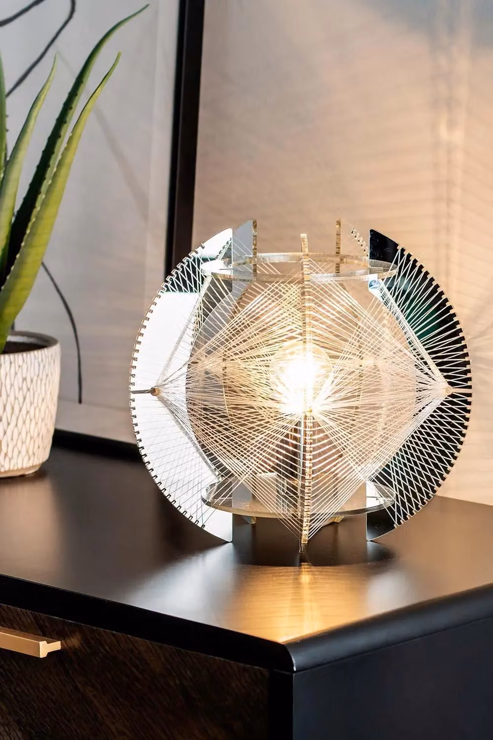 BHS Lighting Weston Modern Metal Table Lamp in Silver – 3