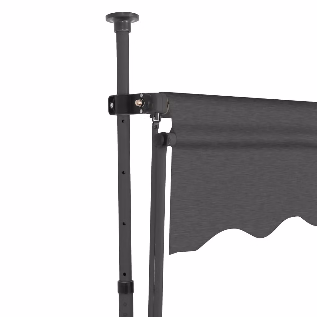 Berkfield Home Manual Retractable Awning with LED, Anthracite and Black, Width: 150 cm – 3