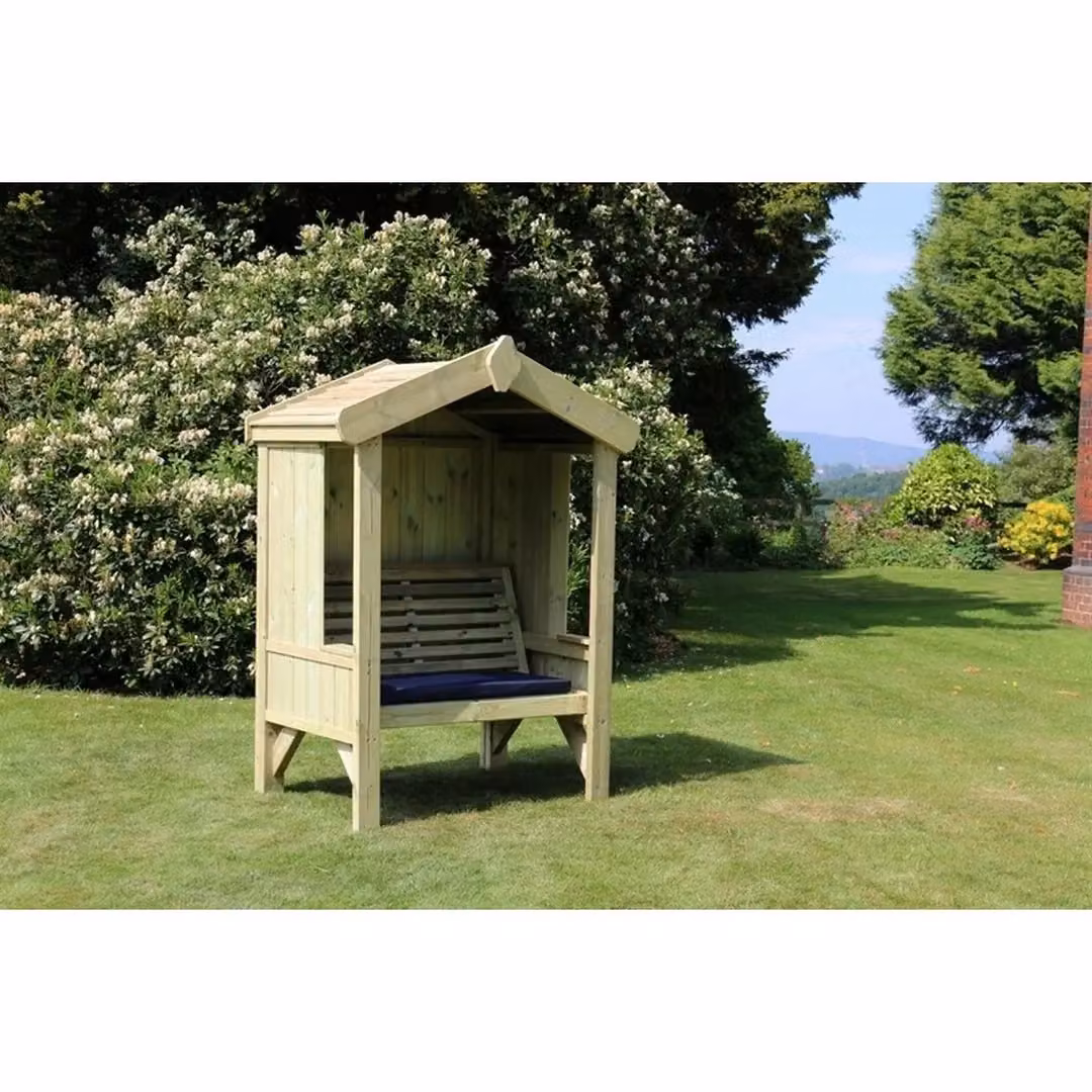 Churnet Valley Garden Furniture Ltd Cottage Arbour Wooden 2-Seater Bench in Brown, W/D/H: 190 x 135 x 90 cm – 2