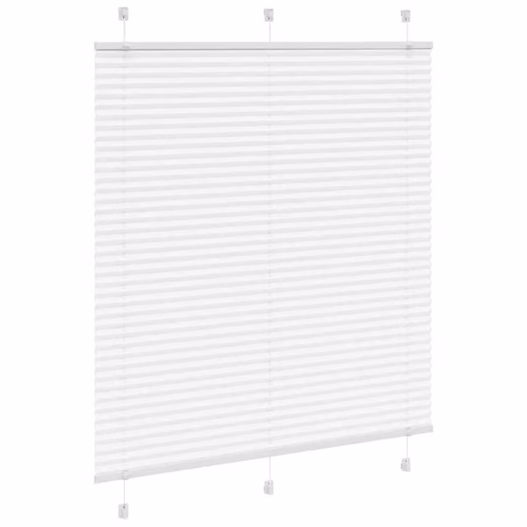 Berkfield Home White Single Pleat Polyester Blind, W: 114.4 cm, H: 150 cm