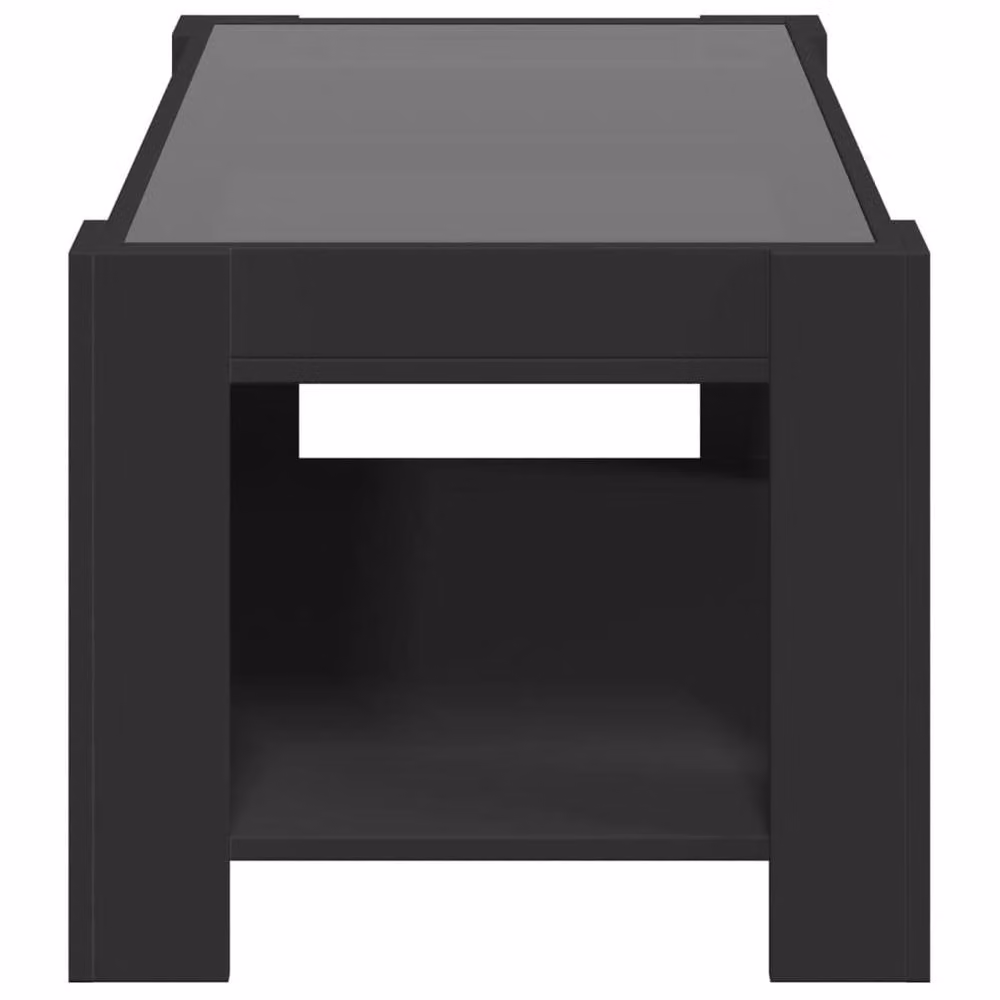 Berkfield Home Decorative LED Coffee Table in Black with Glass and Engineered Wood, W: 93 cm, D: 53 cm, H: 45 cm – 3