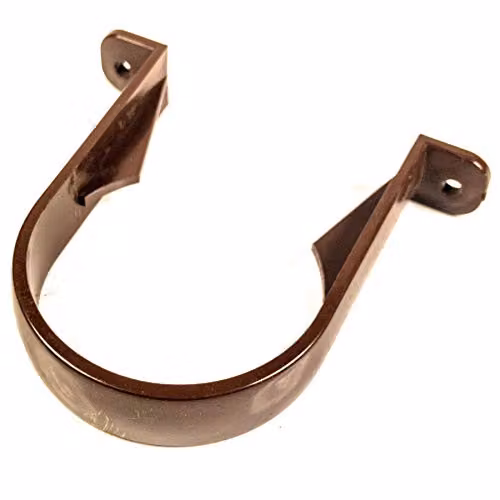 FloPlast 68mm Round uPVC Gutter Pipe Clip in Brown and Grey – 2