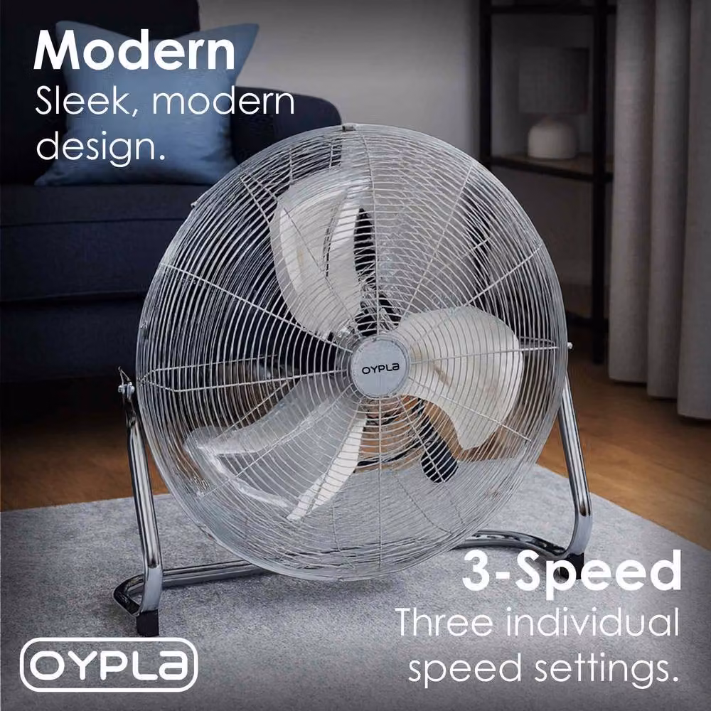 Oypla 18 inch Electric Metal Floor Fan in Silver – 2