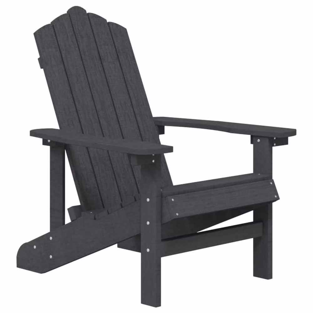Berkfield Home Garden Adirondack Chairs, 2 Piece Set, Anthracite Black HDPE Composite – 3