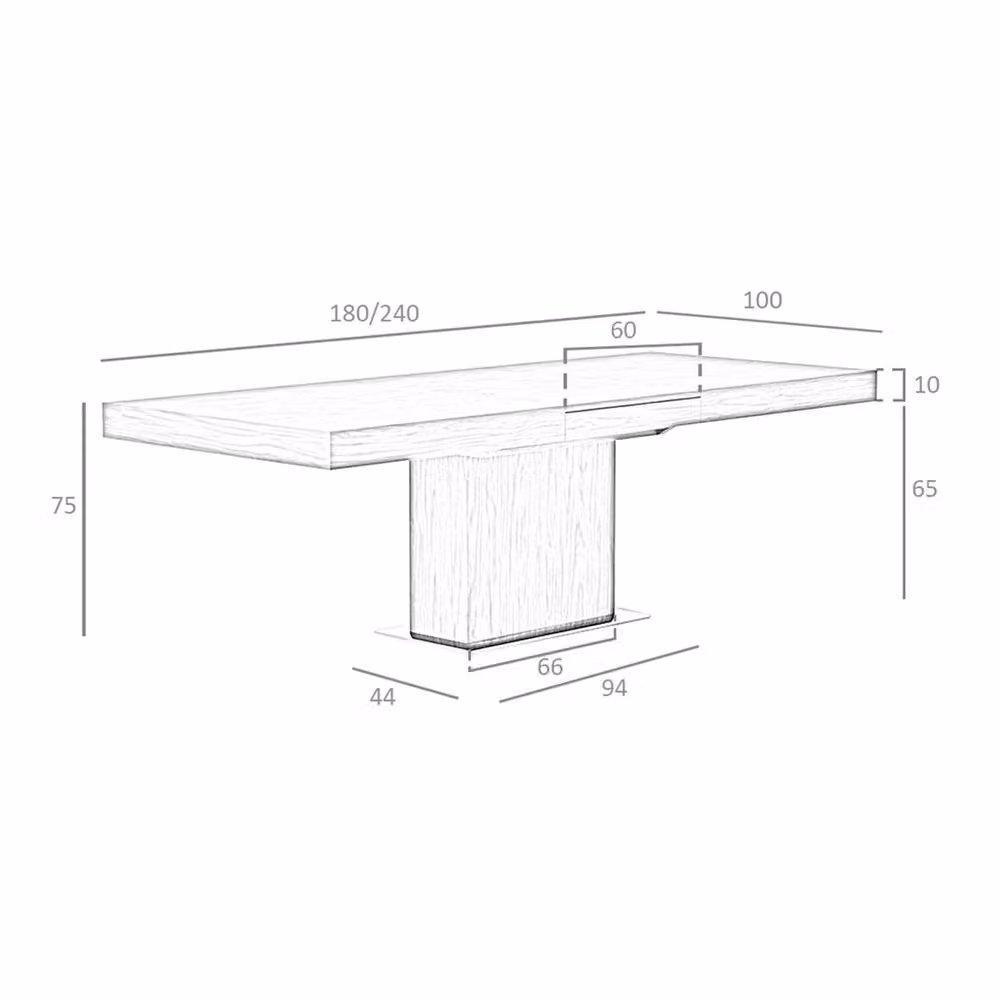 Angel Cerda Modern Rectangular Walnut Extending Dining Table in Brown – 5