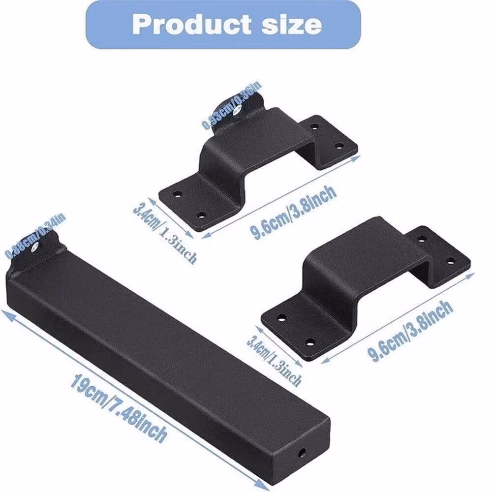 KORVIXA Heavy Duty Steel Gate Latch Sliding Bolt Lock in Black, W: 1000 cm, H: 52 cm – 2