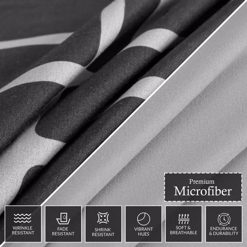 Pamposh Reversible Microfibre Duvet Cover Set in Grey and Anthracite, Single, 90 x 200 cm – 4