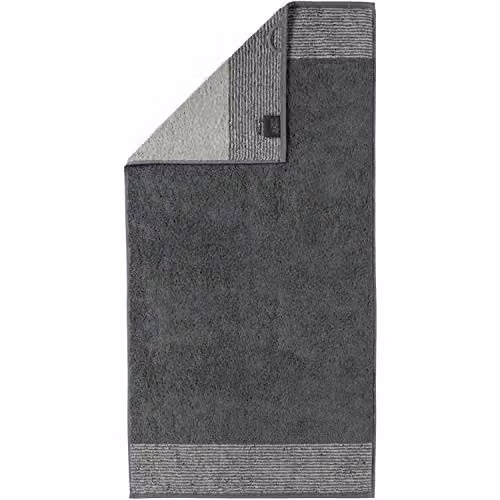 Cawö Luxury Home Two-Tone Cotton Terry Hand Towel in Grey and Silver – 1