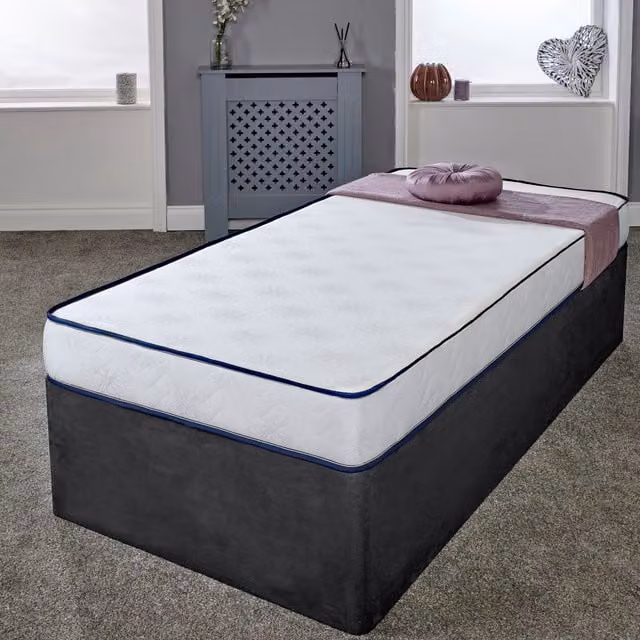 eXtreme Comfort Ltd Black and White Flattop Budget Bonnell Spring Mattress, W/D/H: 90 x 190 cm
