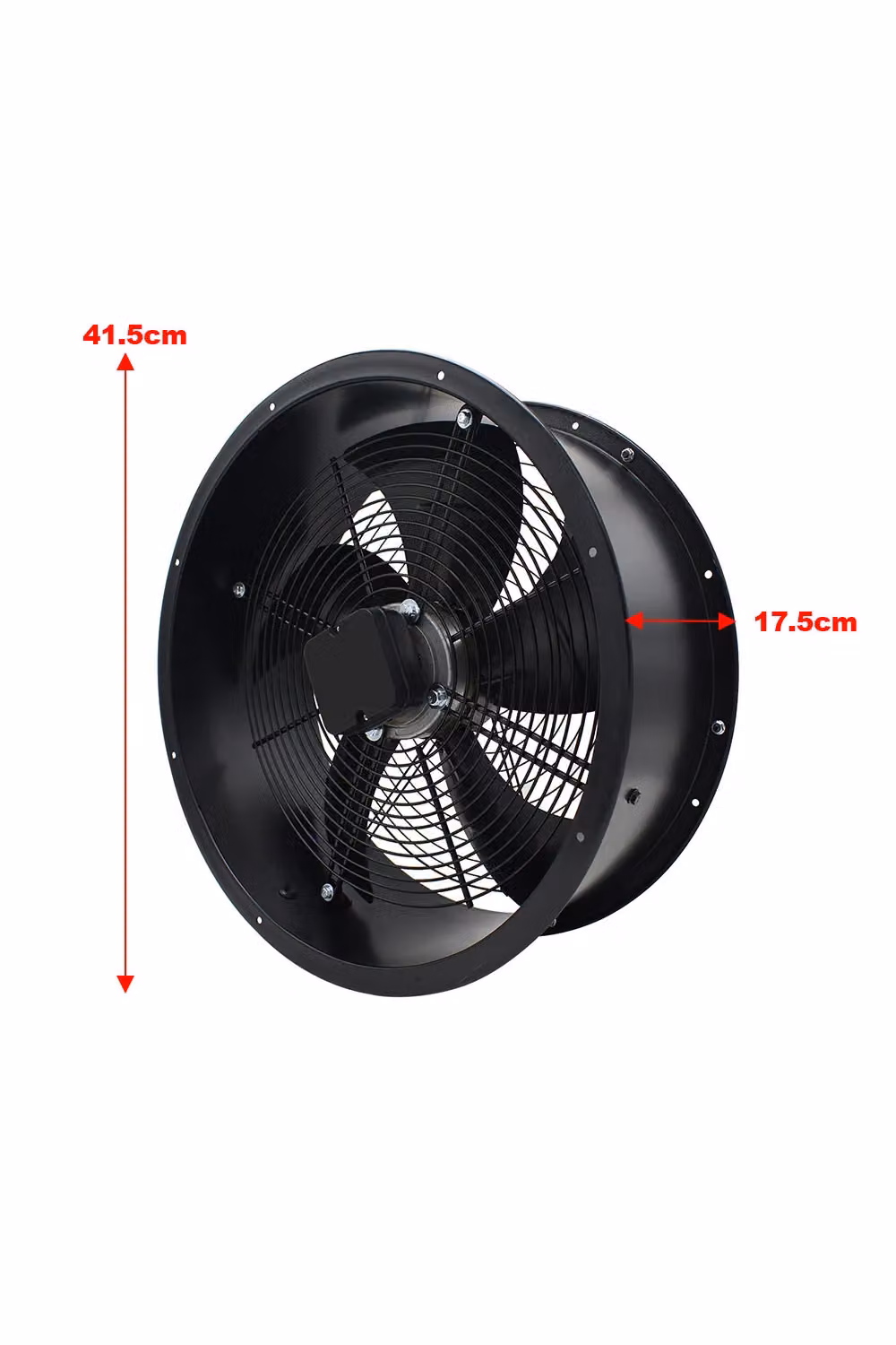 Livingandhome Wall-Mounted Axial Exhaust Fan, 14-inch, Black Metal – 4