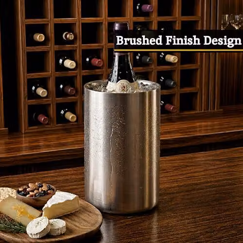 Orsina Mixology Double Walled Stainless Steel Champagne and Wine Cooler in Silver – 3
