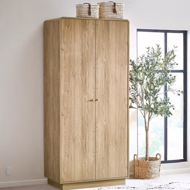 Julian Bowen Ingrid Two Door Wardrobe in Beige and Gold
