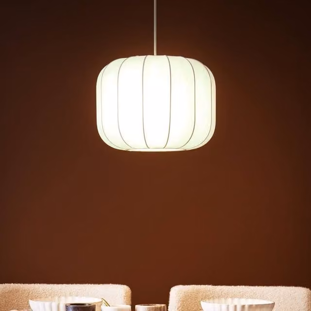 Wyld and Coco White Nylon and Metal LED Pendant Lamp – 1