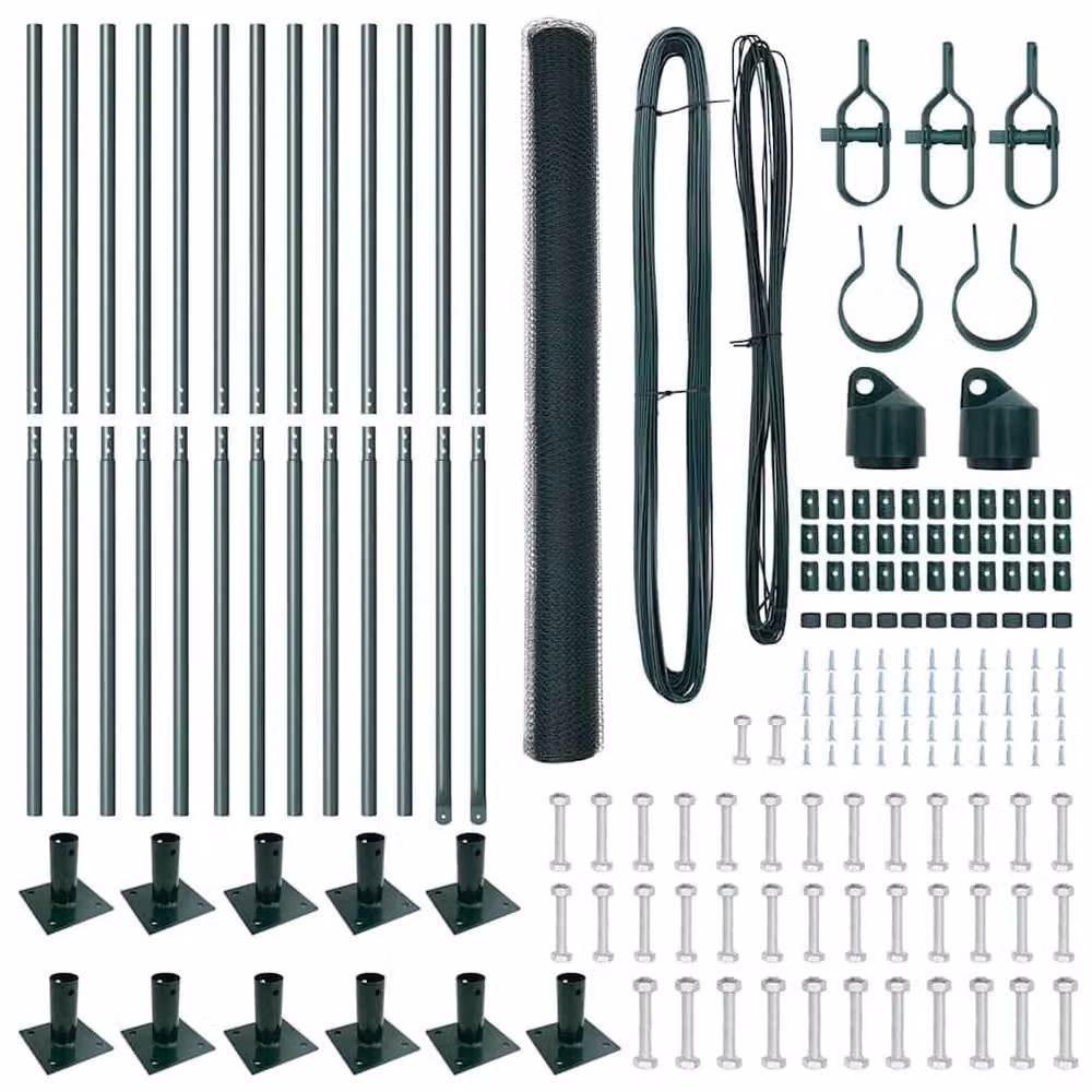 Berkfield Home Green PVC Coated Metal Fencing Set of 2, W/D/H: 25 x 1.5 m – 5
