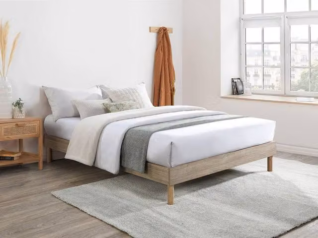 YSMÉE MUCHIGAN Slatted Bed Base in Light Oak, W/D/H: 160 x 200 cm