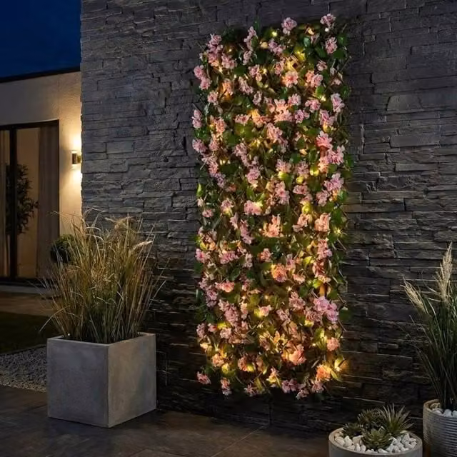 Garden Greatness Lunaria Blush Blossom Trellis Solar LED Light in Multicolour and White