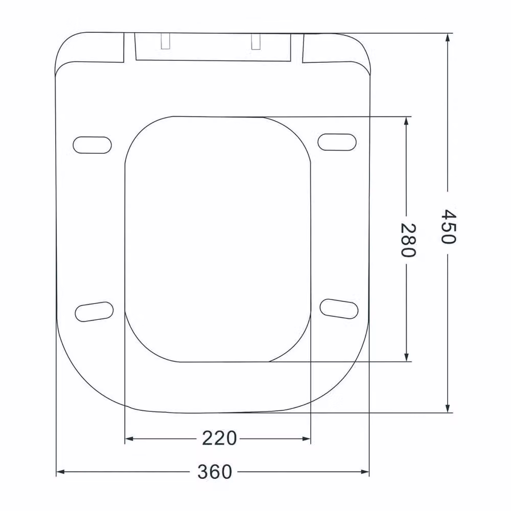 NESTLUNE Square Soft Closing Toilet Seat, White, Heavy Duty Plastic – 1