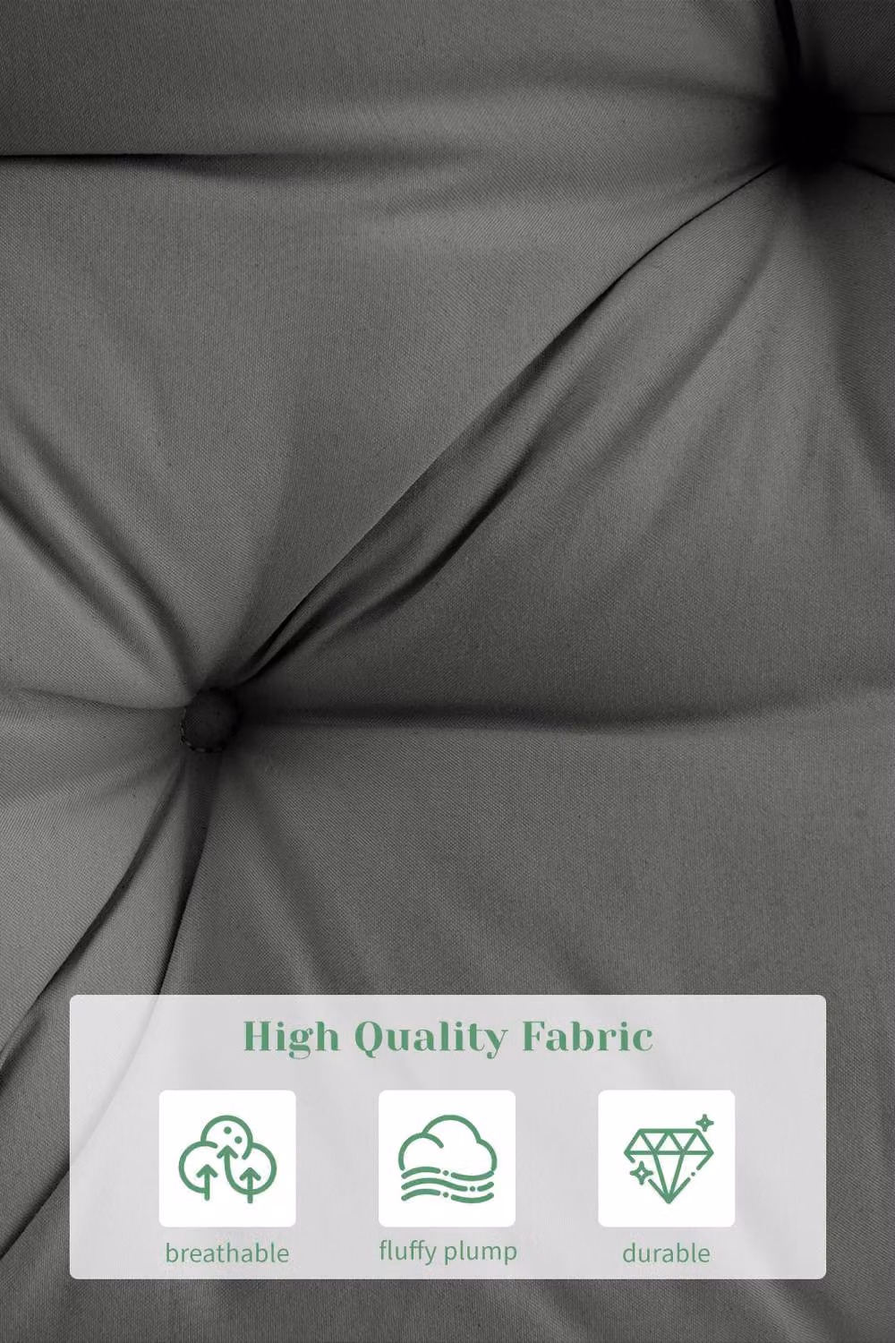 Living and Home Ruffled Tufted Princess-Style Bed Backrest Pillow in Dark Grey – 3