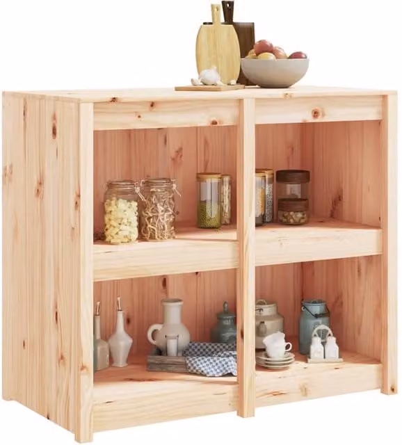 Berkfield Home Outdoor Kitchen Cabinet in Beige Solid Pine, W/D/H: 106 x 55 x 92 cm – 1