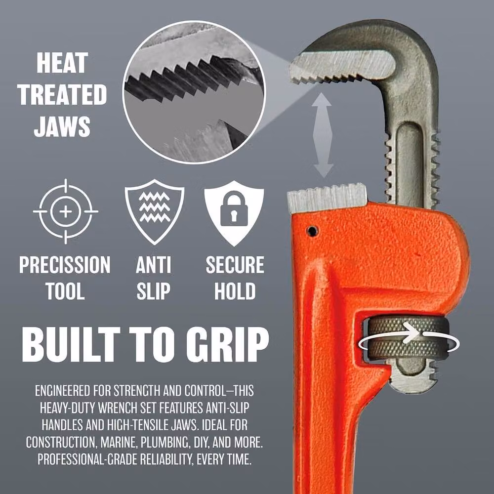 BARGAINS-GALORE 10 inch Heavy Duty Adjustable Wrench Spanner in Orange – 3