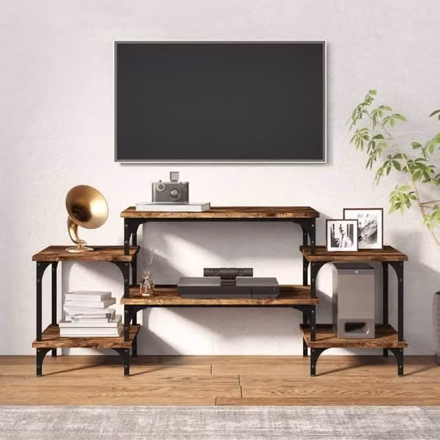 Berkfield Home Smoked Oak TV Cabinet in Brown, W/D/H: 117 x 35 x 52 cm – 1