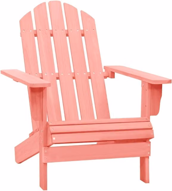 Berkfield Home Garden Adirondack Chair in Pink Solid Fir Wood