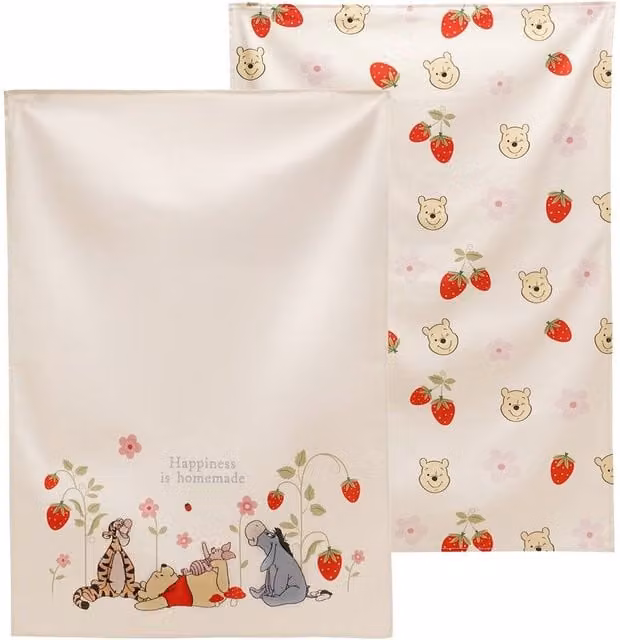 Disney Winnie Floral Tea Towels in Beige