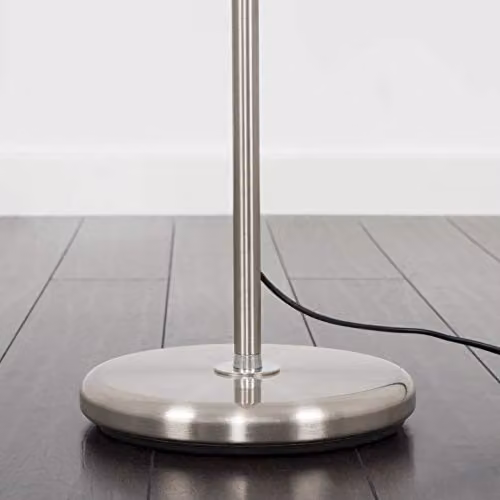 ValueLights Modern Silver Chrome Adjustable LED Floor Lamp for Reading and Task Lighting – 3