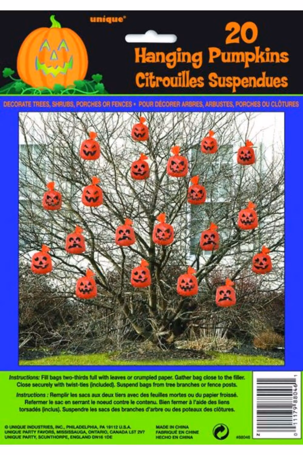 KDMD 4 Pack Orange Pumpkin Hanging Leaf Bags for Halloween Parties – 3