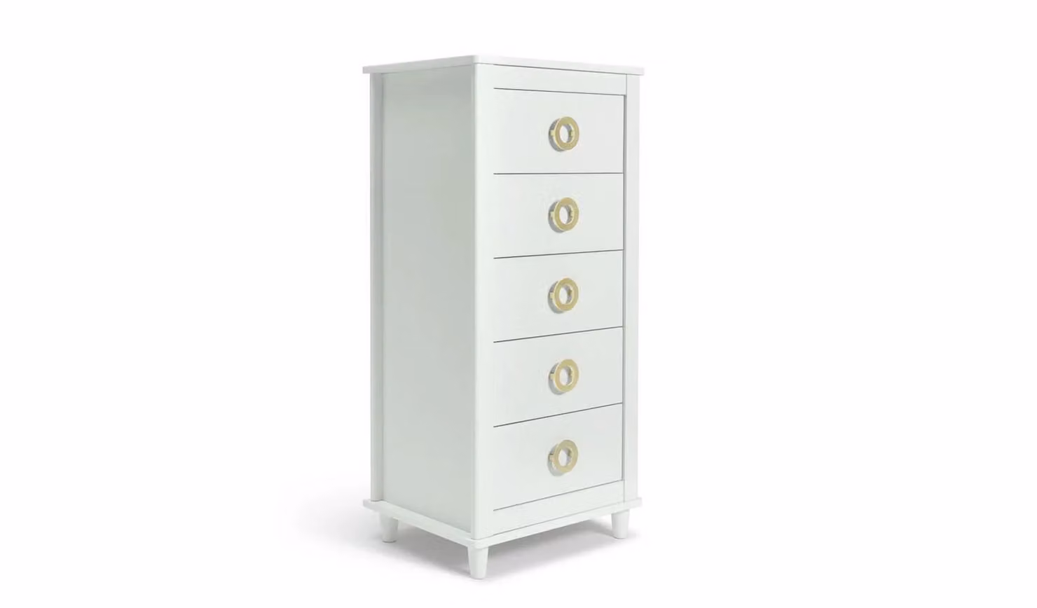 Bardot 5 Drawer Tallboy White Modern Bedroom Storage Solution