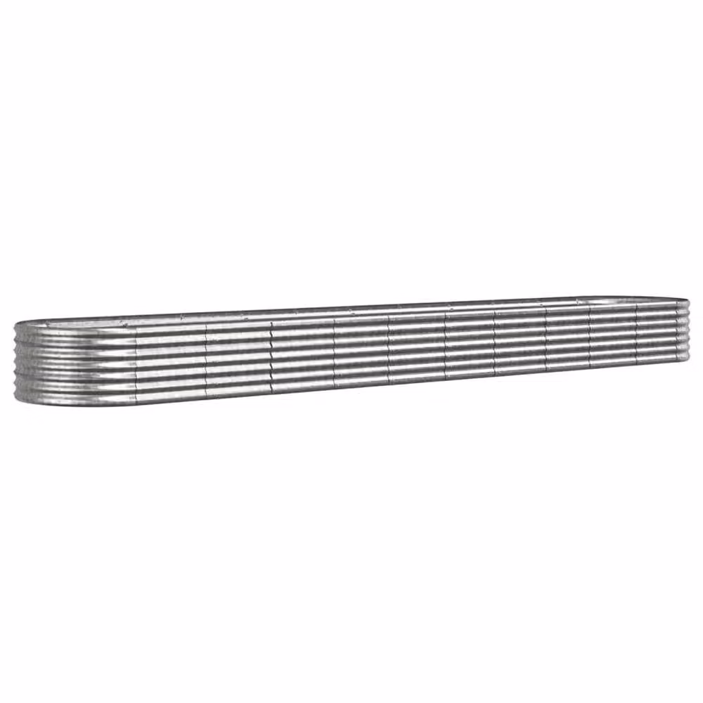 Berkfield Home Garden Raised Bed in Silver Powder-coated Steel, W/D/H: 440 x 80 x 36 cm – 2