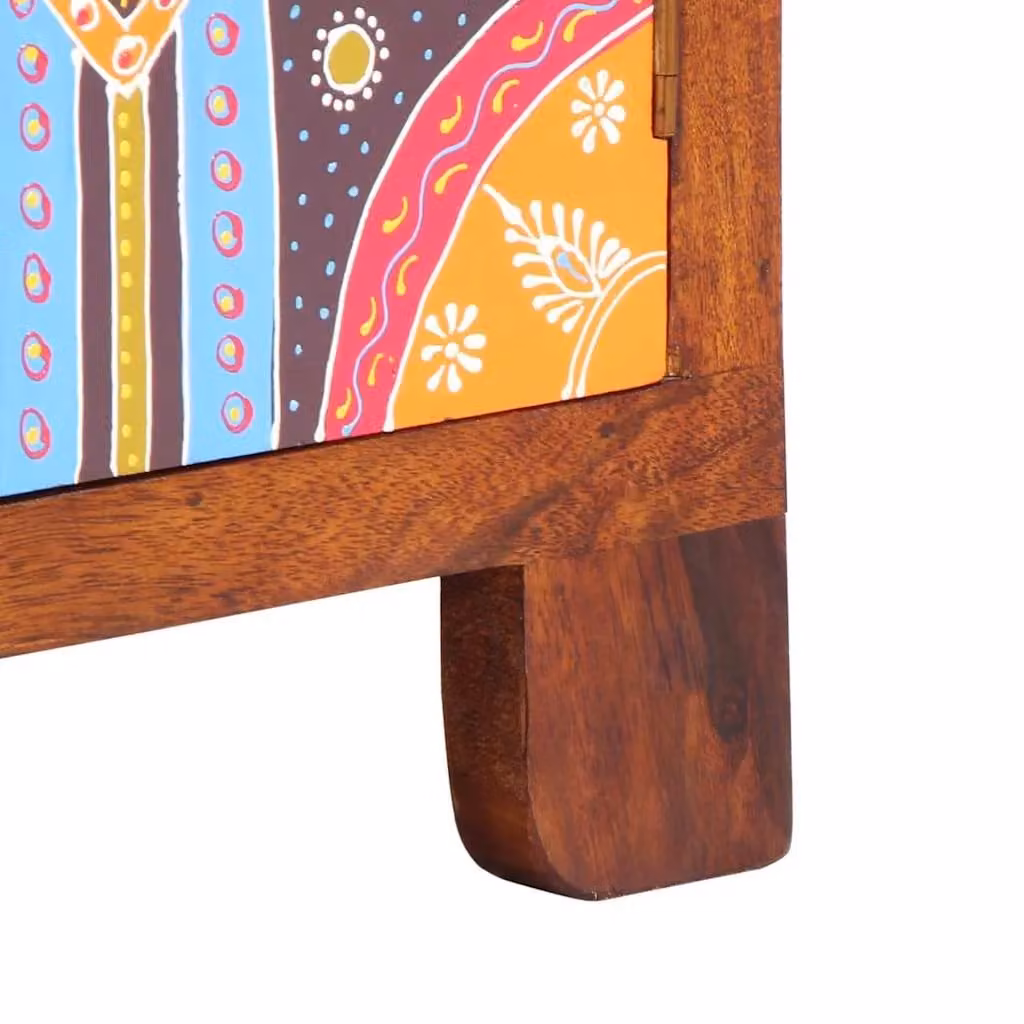 Berkfield Home Multicolour Solid Acacia Wood TV Cabinet W/D/H: 110 x 30 x 40 cm – 4