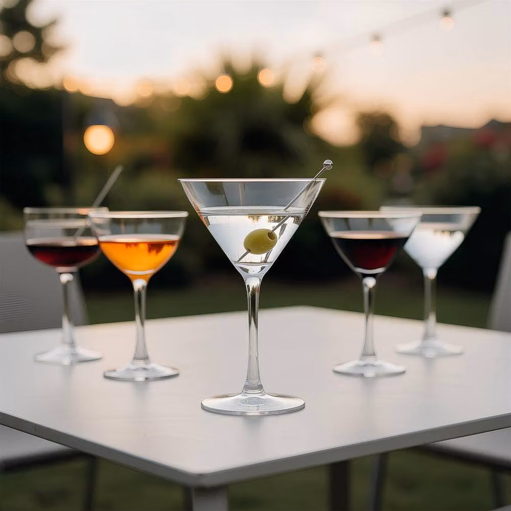 Argon Tableware Hoxton Lead-Free Crystal Martini Cocktail Glasses, 260ml, Pack of 6, Transparent – 4