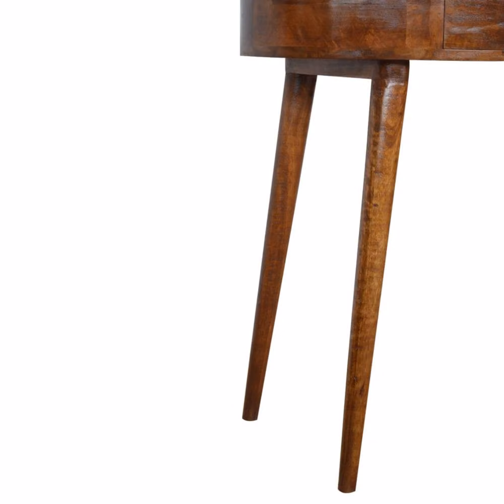 Wyld Haus Bellagio Mango Wood Oval Console Table with Drawer in Brown – 5